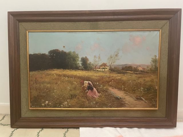 Cuadro campesina en campo