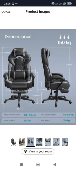 Silla Gaming/Escritorio Ajustable