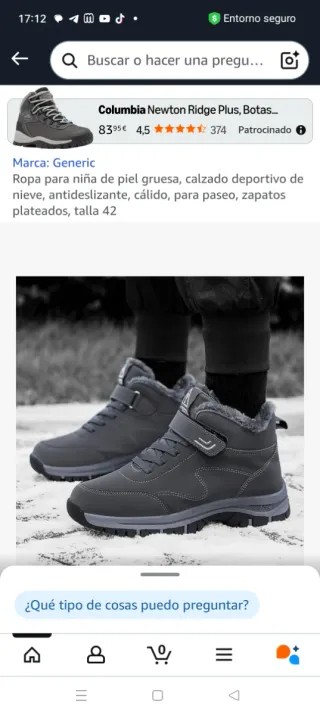 Botas de invierno grises para hombre