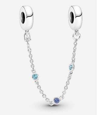 Cadena de Seguridad Pandora 3 Gemas Azules