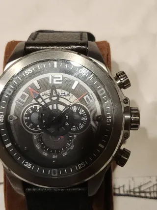 Reloj Police Cuarzo Correa Cuero Negra