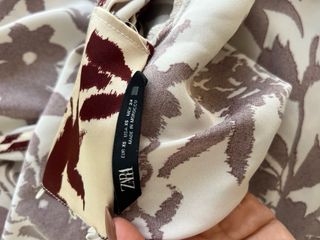 Conjunto Zara Top y Falda Estampado Satén
