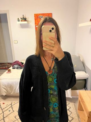 Chaqueta de punto azul marino