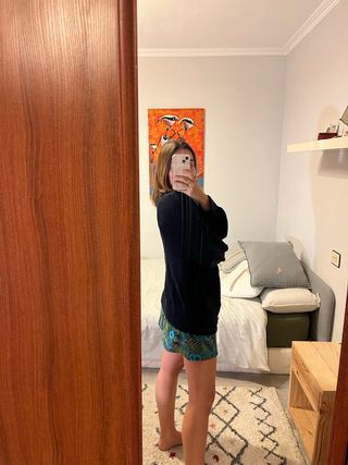 Chaqueta de punto azul marino