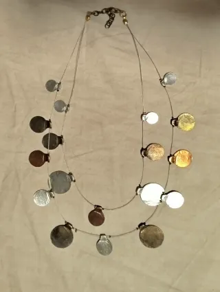Collar de monedas oro y plata