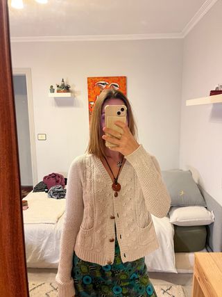 Chaqueta punto Zara beige