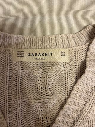 Chaqueta punto Zara beige
