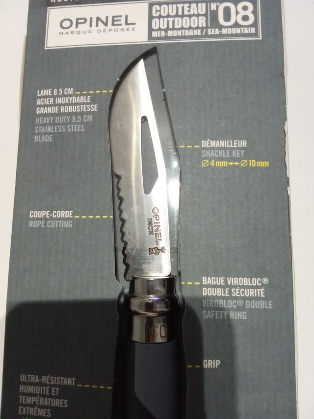 Coltello Opinel N°8 Outdoor in acciaio inossidabile