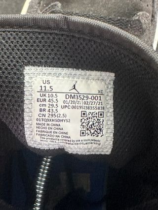 Nike Air Jordan 1 Mid 45.5 Black Crater