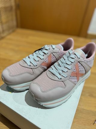 Zapatillas Munich rosas y blancas