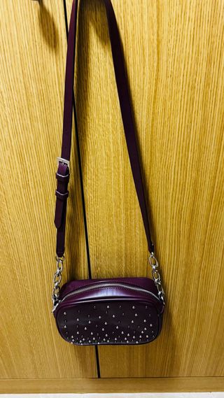 Bolso Parfois Granate Tachuelas Cadena
