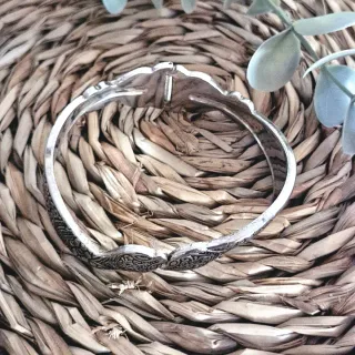 Pulsera Vintage Doble Cabeza Serpiente Plata