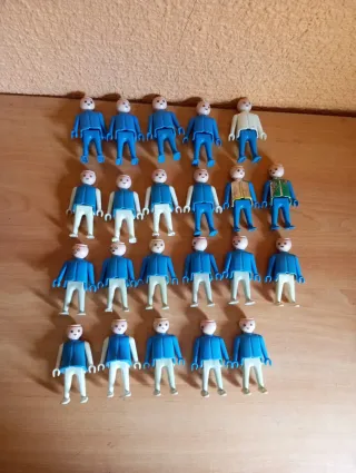 399. Playmobil lote 22 figuras azules manos fijas