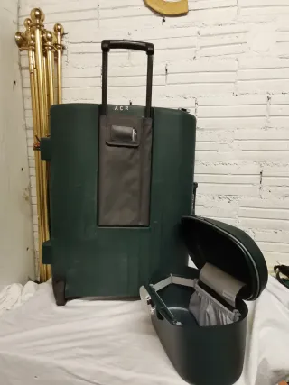 Maleta grande y neceser verde Samsonite
