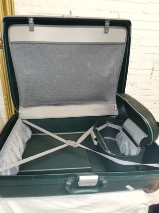 Maleta grande y neceser verde Samsonite