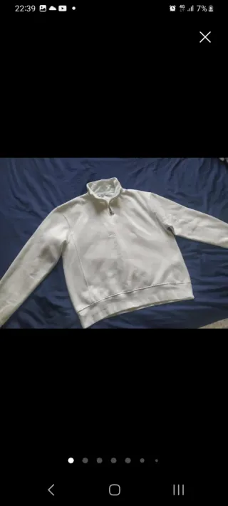 Sudadera Zara Blanca Nueva Talla M-L