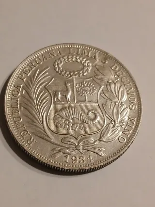 Lote 4 Monedas Plata del peru