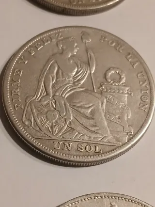 Lote 4 Monedas Plata del peru