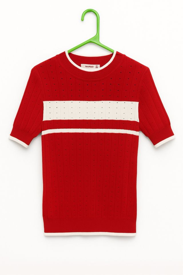 Jersey Mango Rojo y Blanco Talla S