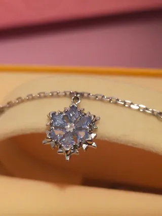 Pulsera Swarovski Copo de Nieve Azul