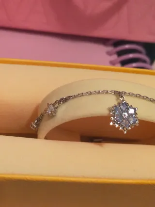 Pulsera Swarovski Copo de Nieve Azul