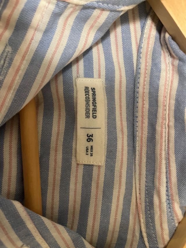 Camisa Rayas Azul y Blanco Talla S