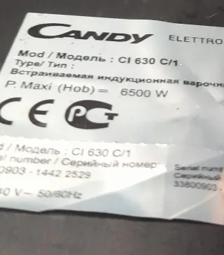 Placa de inducción Candy 3 fuegos