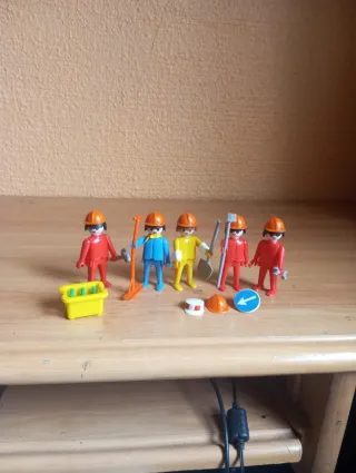 370. Playmobil lote obreros y trabajadores antiguo