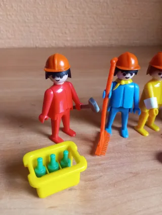 370. Playmobil lote obreros y trabajadores antiguo