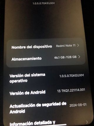 Xiaomi Redmi Note 11 Negro 128GB 6GB RAM
