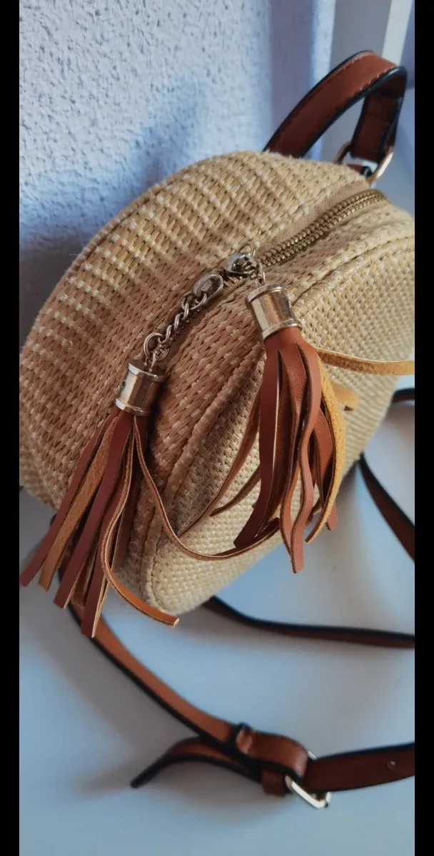 Bolso redondo mimbre