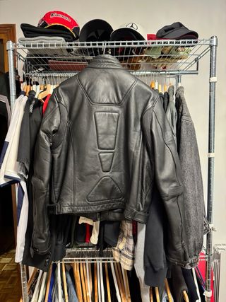 Chaqueta Cuero Motero DKNY Negra