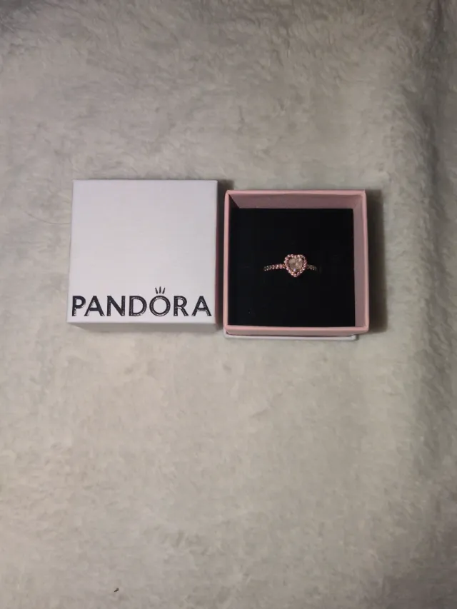 Anillo Corazón Pandora Rosa y Plata