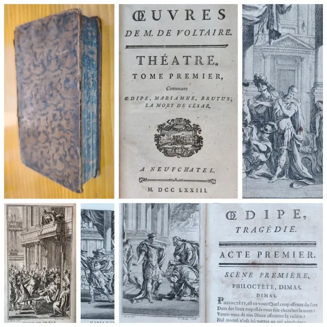 Libro antiguo de 1773. Bellos grabados. Voltaire