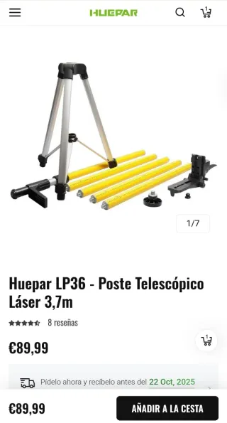Nivel Láser Huepar 603CG-BT+Detector+Tripode+Gafas