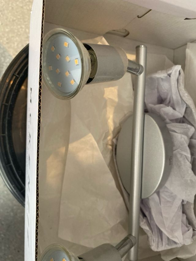 Lámpara techo 2 focos LED GU10 plateada