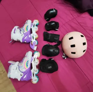Patines Fhyel con diseño arcoíris