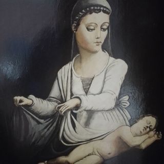 Antico dipinto olio su legno