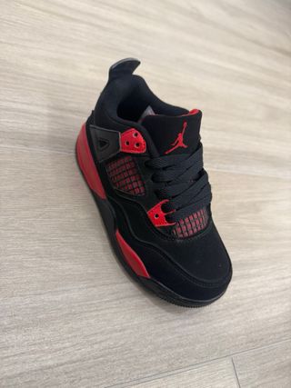 Scarpe Jordan 4 Bambino Nero Rosso