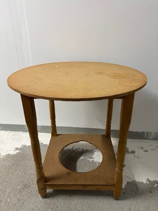 Mesa de camilla redonda de madera