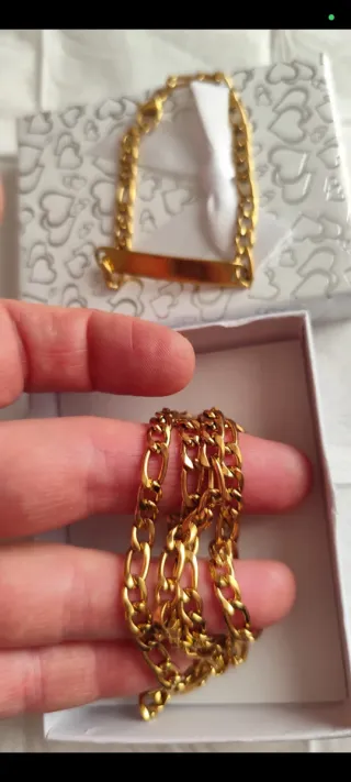 Collar oro 18 oro con pulsera.liminada