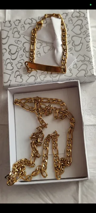 Collar oro 18 oro con pulsera.liminada