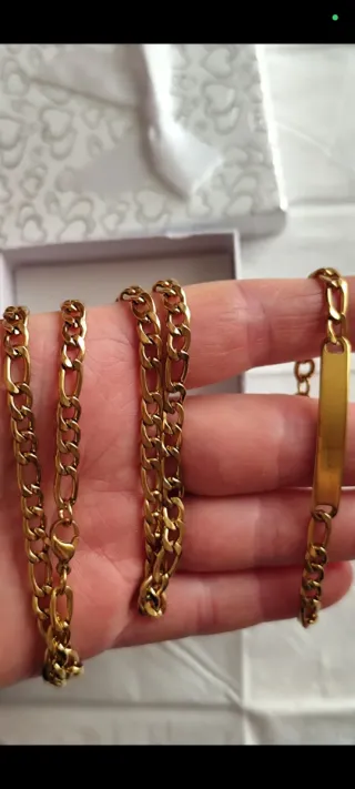 Collar oro 18 oro con pulsera.liminada