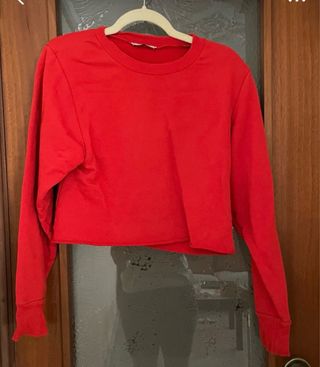 Sudadera crop top roja