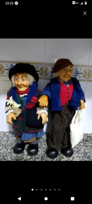 Muñeca de resina abuelo y abuela los dos muy bonit