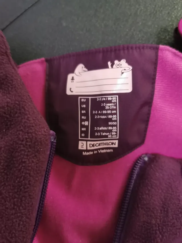 Mono esquí rojo Wedze, Morado y beige. botas n28.