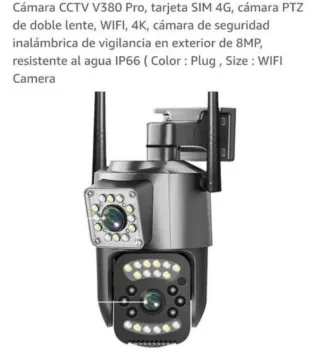 Cámara CCTV V380 Pro 4K PTZ Doble Lente