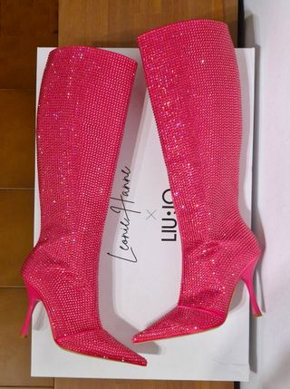 Stivali Liu Jo tacco strass rosa n.37
