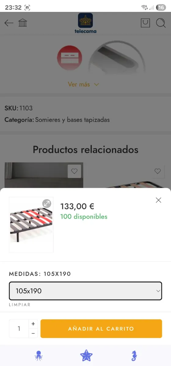 Somier Neo Fashion L/120 AN 190x105.