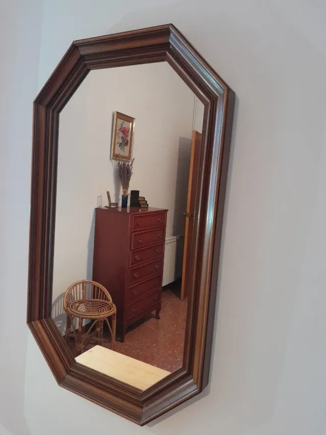Espejo octogonal marco madera